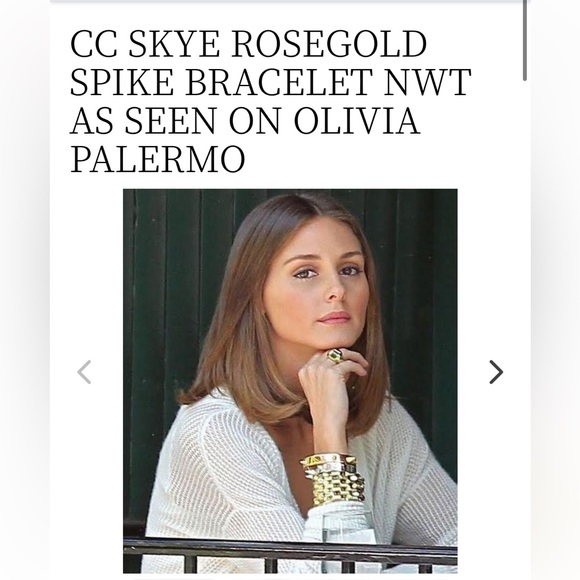 CC Skye Gold Mercy Spike Bracelet 18K Gold Plated Bangle Size 6.75 - Picture 3 of 8